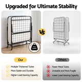 ARTISS Folding Bed with Mattress, Portable Rollaway 150kg Capacity 190CM - Close-Up Angle