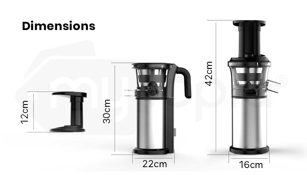 EUROCHEF Cold Press Slow Juicer with Sorbet function, Whole Fruit Chute