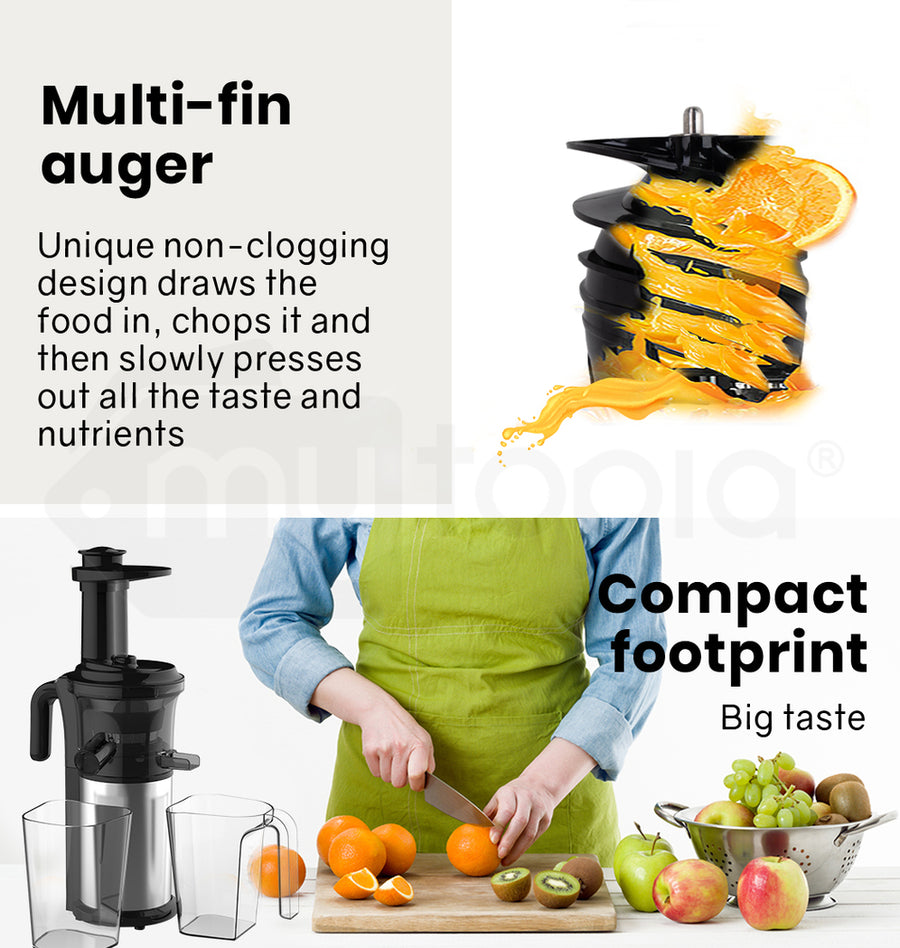 EUROCHEF Cold Press Slow Juicer with Sorbet function, Whole Fruit Chute