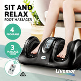 Livemor Foot Massager Shiatsu Massagers Electric Remote Roller Kneading Black - Top-Down View