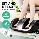 Livemor Foot Massager Shiatsu Massagers Electric Roller Kneading Leg Grey - Top-Down View