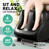 Livemor Foot Massager Shiatsu Massagers Electric Roller Calf Leg Kneading Black - Side View