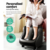 Livemor Foot Massager Shiatsu Massagers Electric Roller Calf Leg Kneading Black - Rear View