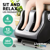 Livemor Foot Massager Shiatsu Massagers Electric Roller Calf Leg Kneading Silver - Side View