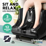 Livemor Foot Massager Massagers Shiatsu Electric Roller Ankle Calf Leg Kneading Black - Side View
