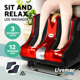 Livemor Foot Massager Massagers Shiatsu Electric Roller Ankle Calf Leg Kneading Red - Side View