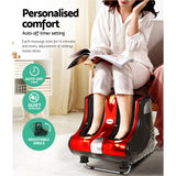 Livemor Foot Massager Massagers Shiatsu Electric Roller Ankle Calf Leg Kneading Red - Rear View