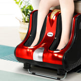 Livemor Foot Massager Massagers Shiatsu Electric Roller Ankle Calf Leg Kneading Red - Low Angle
