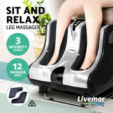 Livemor Foot Massager Massagers Shiatsu Electric Roller Ankle Calf Leg Kneading Silver - Side View
