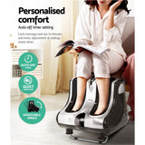 Livemor Foot Massager Massagers Shiatsu Electric Roller Ankle Calf Leg Kneading Silver - Rear View