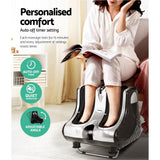 Livemor Foot Massager Massagers Shiatsu Electric Roller Ankle Calf Leg Kneading Silver - Rear View