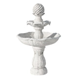 Gardeon Solar Water Feature 3-Tier Fountain with Pump Kit Bird Bath 93CM Ivory - Low Angle