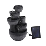 Gardeon Solar Fountain Water Feature 5-Tier Cascading Bowl Grey 51cm - Side View