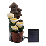 Gardeon Solar Fountains Water Features 4-Tier Cascading Flower Bowls 55cm - Side View