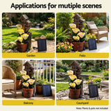 Gardeon Solar Fountains Water Features 4-Tier Cascading Flower Bowls 55cm - Close-Up Angle