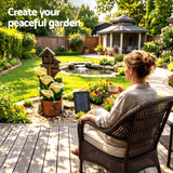 Gardeon Solar Fountains Water Features 4-Tier Cascading Flower Bowls 55cm - Low Angle