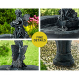 Gardeon Solar Water Feature with LED Lights Angel 94cm - Rear View