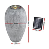 Gardeon Solar Fountain Water Feature Outdoor Fountain LED Lights Beige - Front View