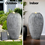 Gardeon Solar Fountain Water Feature Outdoor Fountain LED Lights Beige - Top-Down View