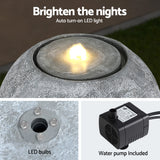 Gardeon Solar Fountain Water Feature Outdoor Fountain LED Lights Beige - 45-Degree Angle