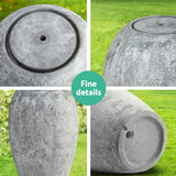 Gardeon Solar Fountain Water Feature Outdoor Fountain LED Lights Beige - Rear View
