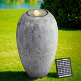 Gardeon Solar Fountain Water Feature Outdoor Fountain LED Lights Beige - Close-Up Angle