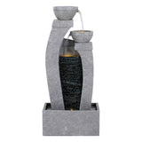 Gardeon Solar Fountain Water Feature Outdoor Fountain Indoor 3-Tier Cascading Grey