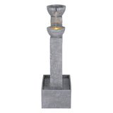 Gardeon Solar Fountain Water Feature Outdoor Fountain Indoor 3-Tier Cascading Grey - Top-Down View