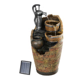 Gardeon Solar Fountain Water Feature Outdoor Cascading Hand Pump Design 80CM - Close-Up Angle