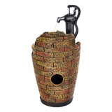 Gardeon Solar Fountain Water Feature Outdoor Cascading Hand Pump Design 80CM - Side View