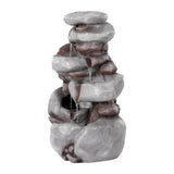 Gardeon Solar Fountain Water Feature Outdoor Indoor 4-Tier Brown - Side View