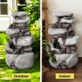 Gardeon Solar Fountain Water Feature Outdoor Indoor 4-Tier Brown - Top-Down View