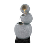 Gardeon Solar Fountain Water Feature Bird Bath Garden LED Light 80CM Grey - Side View