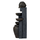 Gardeon Solar Water Feature Cascading Fountain 5 Tiered Bowl Bird Bath 99CM - Side View