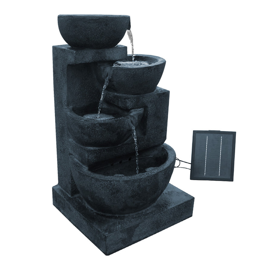 Gardeon Solar Water Feature Cascading Fountain 4-Tier Bowl LED Lights 72CM Blue, image 8