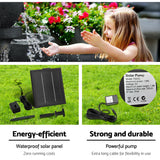 Gardeon Solar Water Feature Cascading Fountain 4-Tier Bowl LED Lights 72CM Blue - Rear View