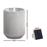 Gardeon Solar Fountain Water Feature Outdoor Fountain LED Lights Beige - Front View