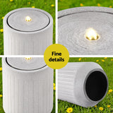 Gardeon Solar Fountain Water Feature Outdoor Fountain LED Lights Beige - Rear View