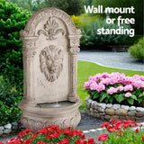 Gardeon Solar Fountain Water Feature Wall Mount Garden Fountains 77CM Beige - Top-Down View