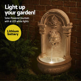 Gardeon Solar Fountain Water Feature Wall Mount Garden Fountains 77CM Beige - Rear View