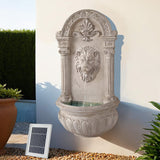 Gardeon Solar Fountain Water Feature Wall Mount Garden Fountains 77CM Beige - Close-Up Angle