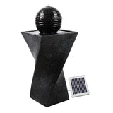 Gardeon Solar Water Feature Twisted Fountain LED Light Bird Bath 85CM Black - Low Angle