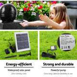 Gardeon Solar Water Feature Twisted Fountain LED Light Bird Bath 85CM Black - Rear View