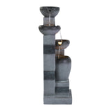 Gardeon Solar Fountain Water Feature Outdoor Fountain Indoor 3-Tier Bowl Cascading Grey - Top-Down View