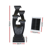 Gardeon Solar Fountain Water Feature Outdoor Fountain Indoor 5-Tier Bowl Cascading Grey - Front View