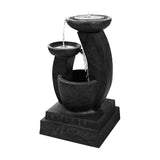 Gardeon Solar Water Feature Cascading Fountain 3-Tier Mushroom LED Light 70CM - Low Angle
