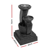 Gardeon Solar Water Feature Cascading Fountain 3-Tier Mushroom LED Light 70CM - Front View