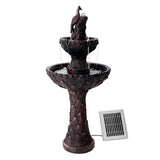 Gardeon Solar Water Feature Tier Fountain with Pump Kit Bird Bath 106CM Peacock - Low Angle