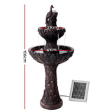 Gardeon Solar Water Feature Tier Fountain with Pump Kit Bird Bath 106CM Peacock - Front View