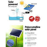 Gardeon Solar Pond Pump Submersible Water Fountain with Battery Kit LED Lights 6.6FT - Rear View
